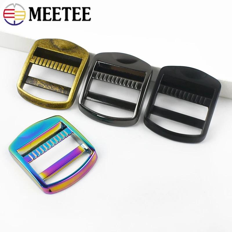 2/4/10Pcs Meetee 19/25/32/38mm Metal Adjustable Buckle Bag Straps Tri-Glide Clasp Webbing Connect Slider Buckles DIY Accessories