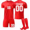 Herren Damen Fußballuniform Set Kurzarm Trikot Shorts und Socken Fußball Kit Leichte Atmungsaktive Sportbekleidung für Training Spiel
