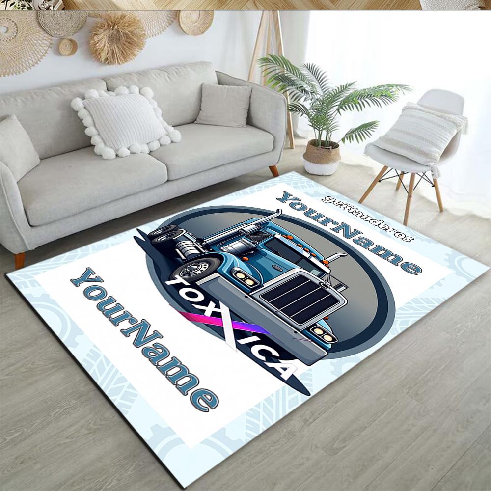 Peterbilt Heavy Trucks Customize Text Carpet Perfect for Hallway Kitchen Dormitory Balcony Antislip Carpet Office Home Decor Birthday/Christmas Gift