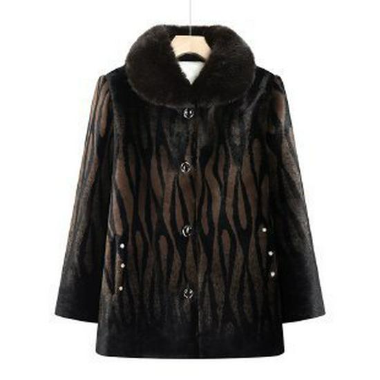 Women's One-Piece Grandma Style Mink Velvet Jacket – Versatile, Stylish, Autumn/Winter Top