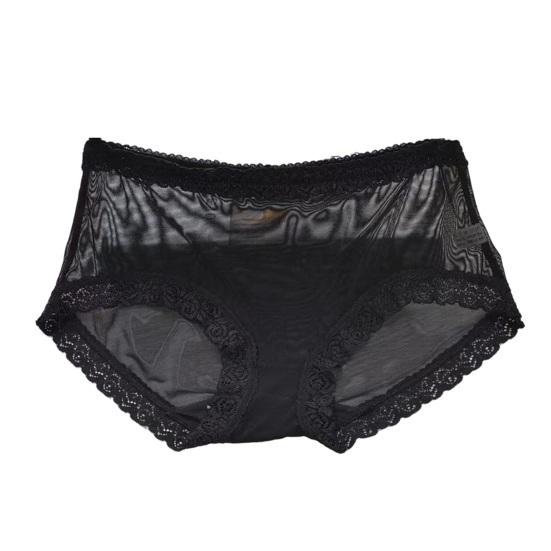 Sexiga Underkläder för Kvinnor Mellanhöga Genomskinliga Nät Trosor Damer Sömlösa Blommiga Spetskantade Trosor