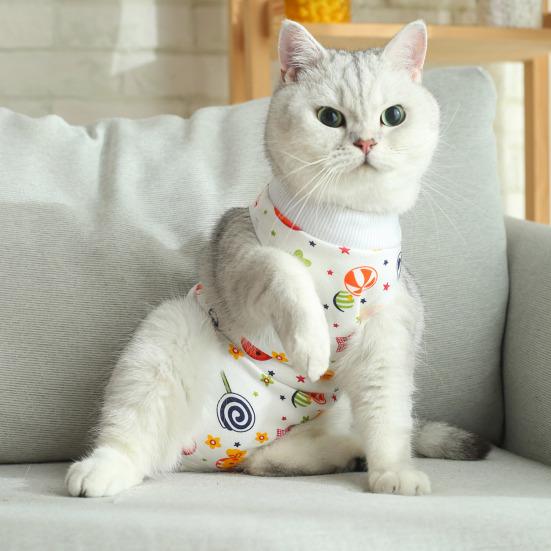Cat Weaning Suit Cartoon Pattern Anti-licking Skin-friendly Pet Cats Surgical Recovery Suit Pet Supplies