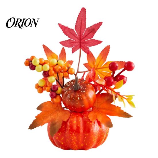 Retro-Stil Herbstdekoration Herbst Künstlicher Kürbis Tischmittelstück, Falsche Dekoration mit Sonnenblumen, für Schreibtisch Herbstlaub Beeren Thanksgiving,