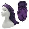 No Moq High Quality Long Bonnets for Braids Satin Bonnet Custom Logo Silk Bonnet with Button