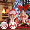 Happy New Year Glasses Frame Photo Props Snowman Xmas Santa Claus Tree Elk Party