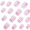 24 Pieces New Manicure Nail Piece Coating Japanese Sweet Pink Solid Color Wearing Nail Short Rectangular Nail Fake Nail Piece