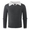 Herren Slim Fit Pullover Business Casual Pullover Strickoberteile Herbst Winter Warme Outfits Gemütlich Weiche Strickpullover Revers Langarmoberteile für Herren