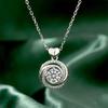 925 Sterling Silver Moissanite Four-Claw Rotating Pendant Necklace, Women's Micro-Paved Clavicle Chain, Fashion Jewelry.