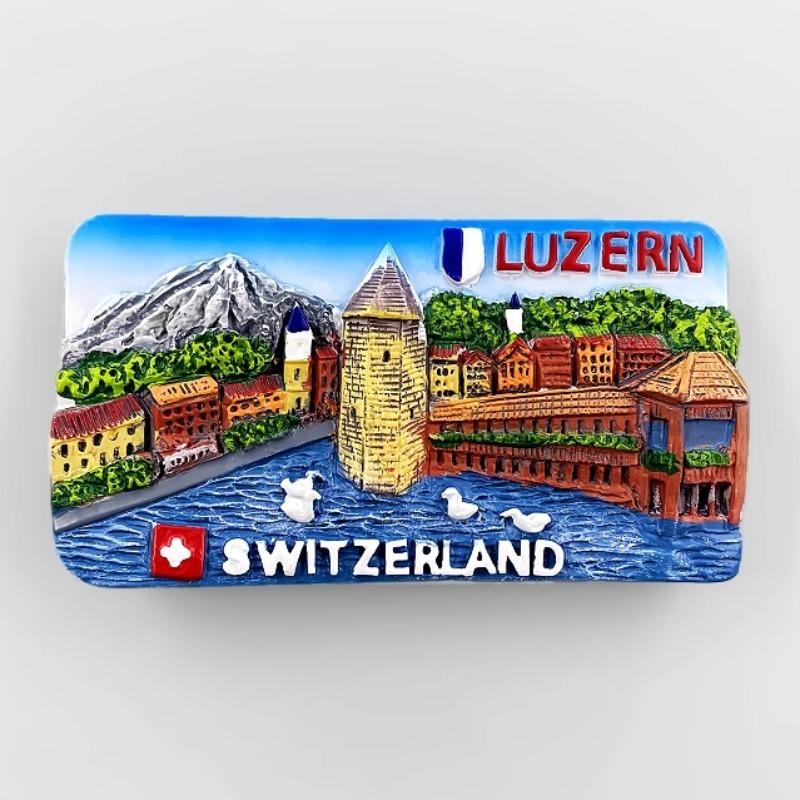 Switzerland Souvenirs Lake Lucerne Chapel Bridge Fridge Magnets Alps Saint Bernard Travel Souvenirs Home Decor Wedding Gifts