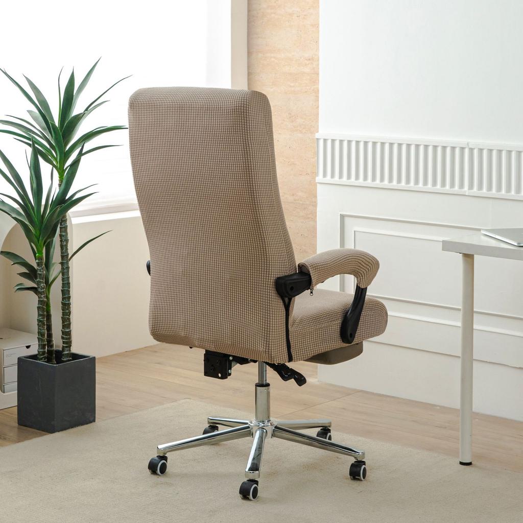 Thickened Corn Kernels Elastic Office Chair Cover Boss Chair Combination 3-Piece Set One-Piece Zipper Swivel Chair Cover Washable