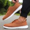 Sleek Men's Casual Shoes Breathable Mesh Upper Comfortable Insole Non-Slip Sole Casual Walking Shoes Knit Design Flexible Sole