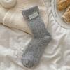 Ladies Autumn and Winter Thick Warm Flanging Cloth Label Home Sleep Tube Socks