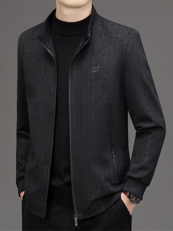 2024 Men's Autumn Stand Collar Business Casual Dad Jacket
