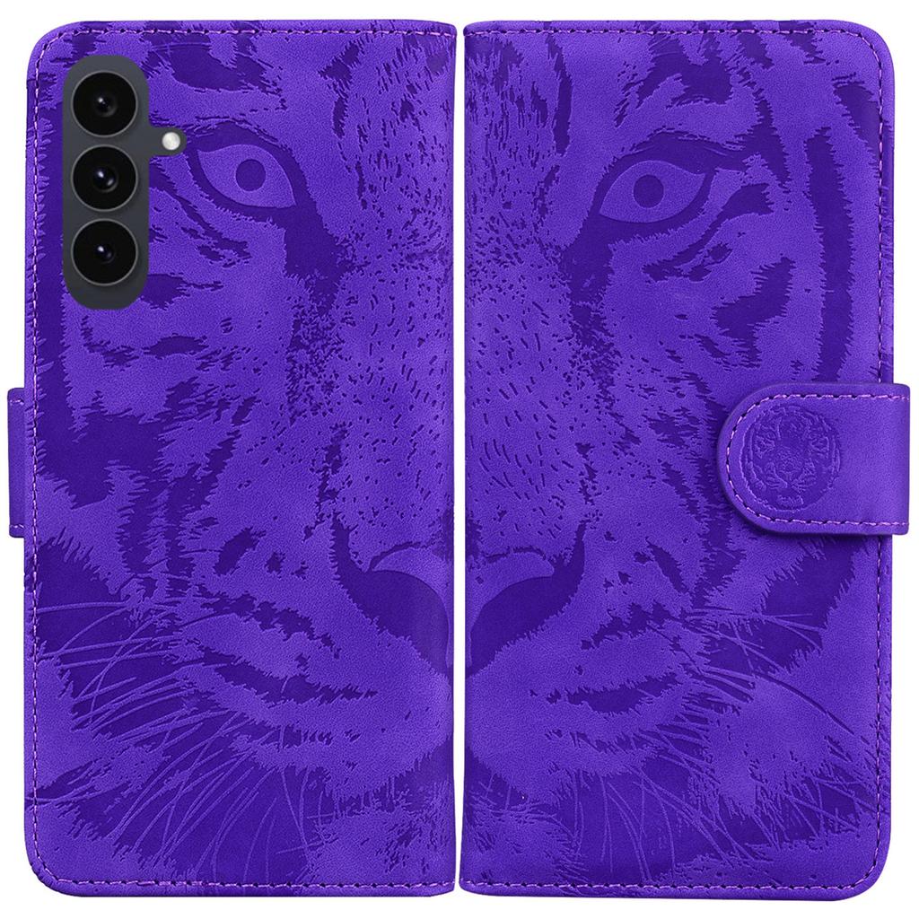 For Samsung Galaxy S25 FE Case Tiger Imprint Leather Wallet Phone Cover