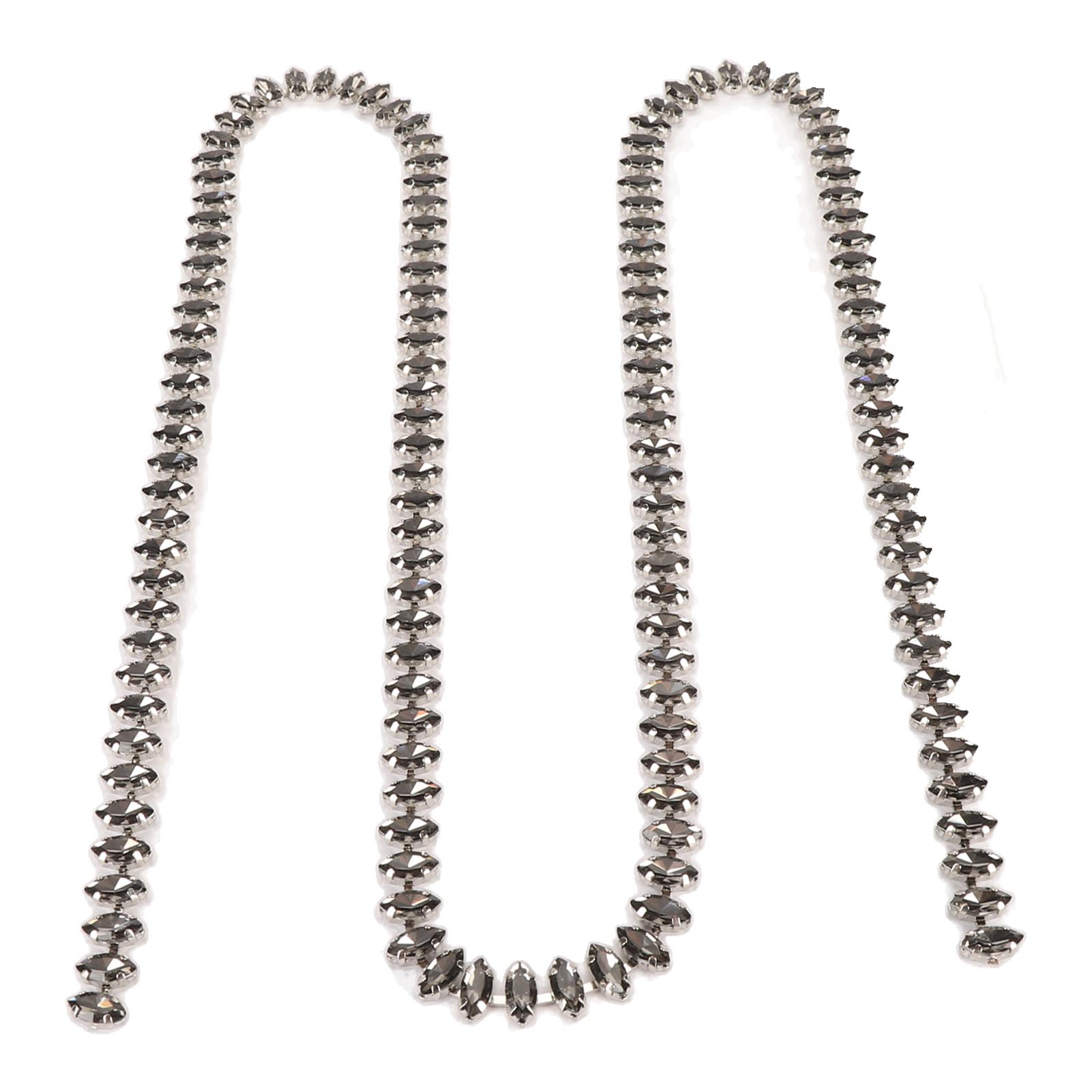 Стразовая когтевая цепочка Блестящая режущаяся стразовая бисерная цепочка Отделка для DIY поделок Украшение одежды Шитье 1 ярд Черный чёрный