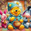 Disney 5D Diamond Painting Winnie The Pooh Christmas Cross Stitch Mosaic Kit Home Decoration Wall Sticker DIY Handmade Gift