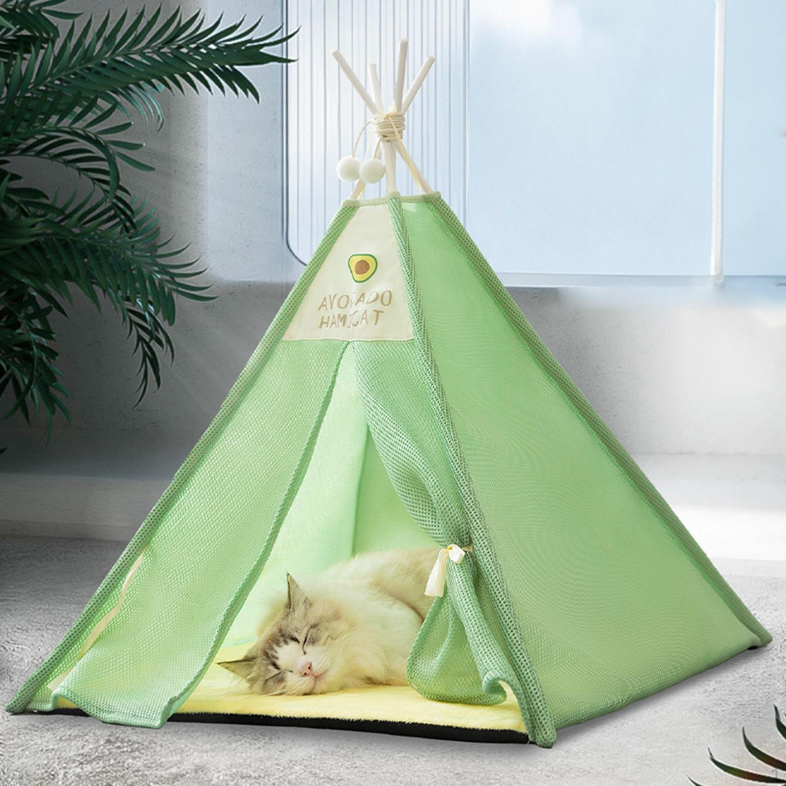 

Кошачий вигвам, палатка для домашних животных, съемная кровать для котенка, спальный домик с подушкой для собаки L