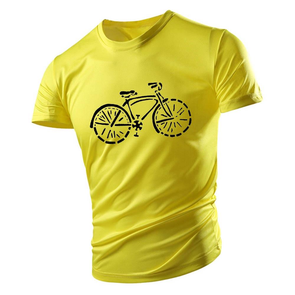 Four Seasons Adult Men'S Crew-Neck T-Shirt Top Casual Sports Creative Bicycle Pattern Print Multi-Color Loose Short Sleeve