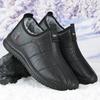 Men's Winter Cotton Shoes Warm Plush Thick Snow Boots Casual Leather Waterproof Anti Slip Plus Size 39-48