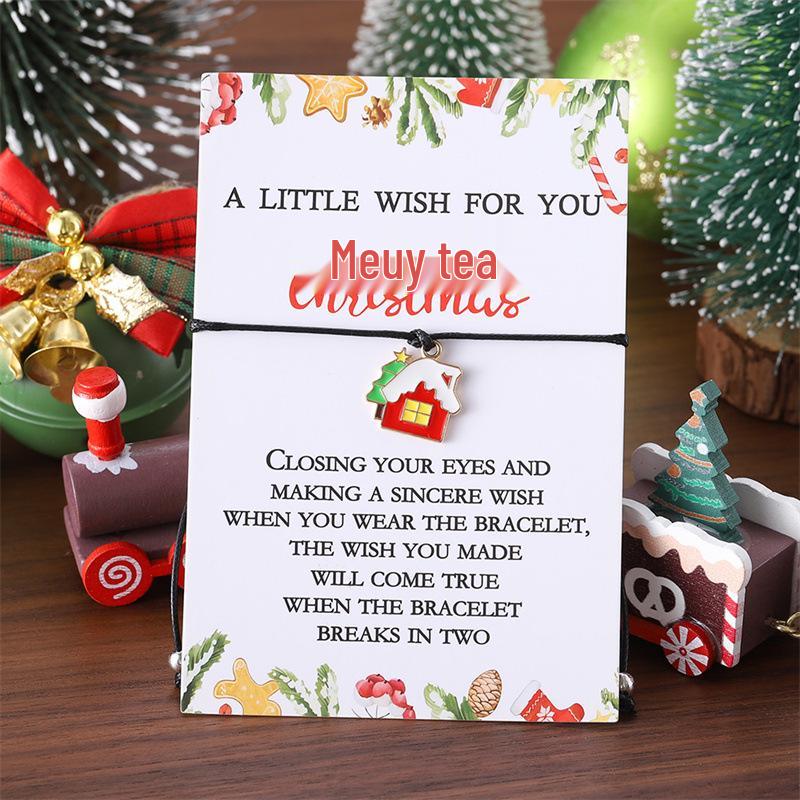 Популярный мультяшный рождественский набор браслетов: Креативные плетеные украшения с Санта-Клаусом и оленями