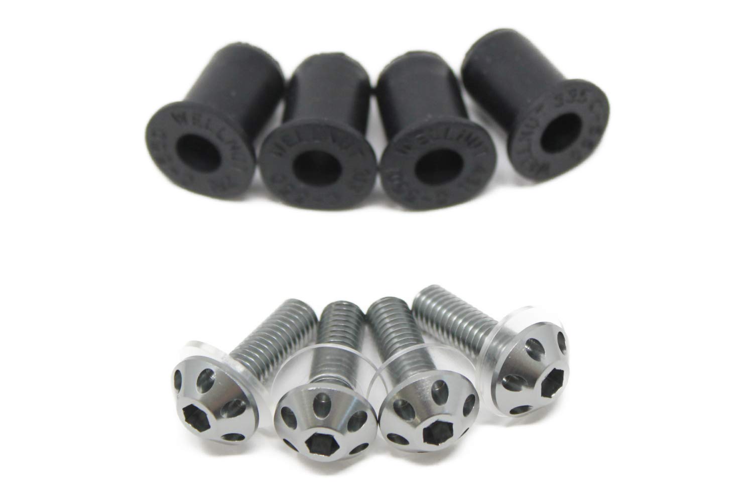 SSK Machined Aluminum Screen Bolt Well Nut Set of 4 4 sets included