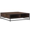 Coffee Table Brown Oak Effect 100 x 100 x 30 cm Engineered Wood & Metal