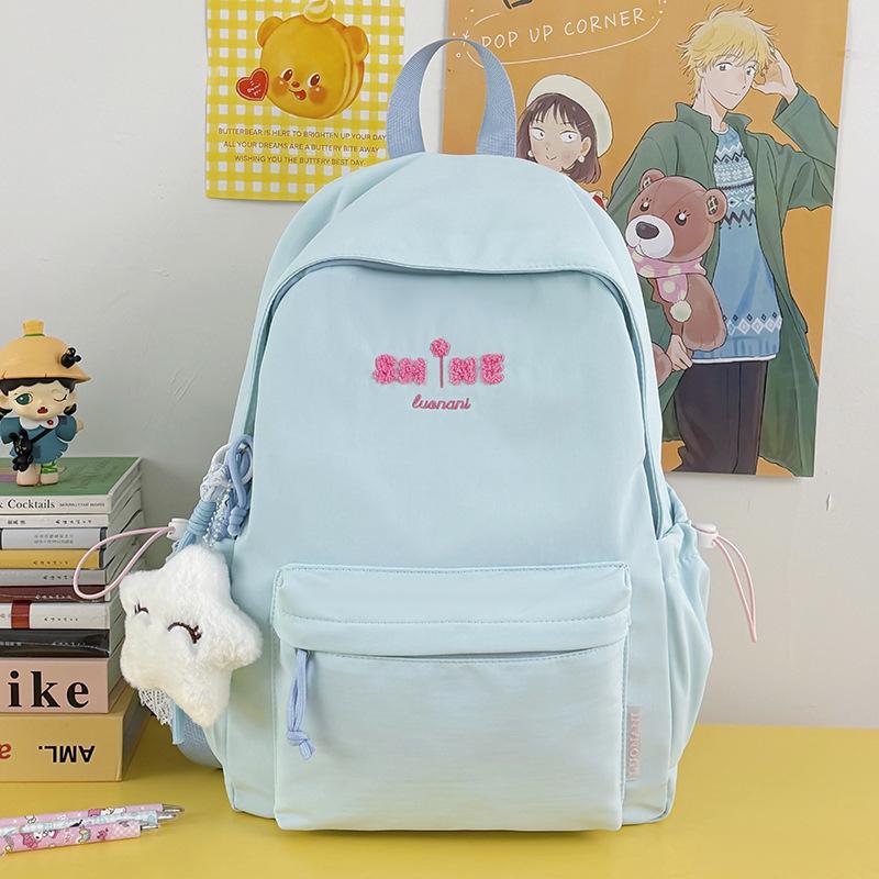 Schoolbag Cute Girl Backpack Large Capacity Middle and High School Student School Bag Women's Light Leisure Travel Fashion Versatile Backpack