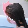 Adjustable Soft Rubber Waterproof Baby Shower Hat Kids Ear Protection Safe Children Shampoo Baby Bath Crown Pattern Baby Hat