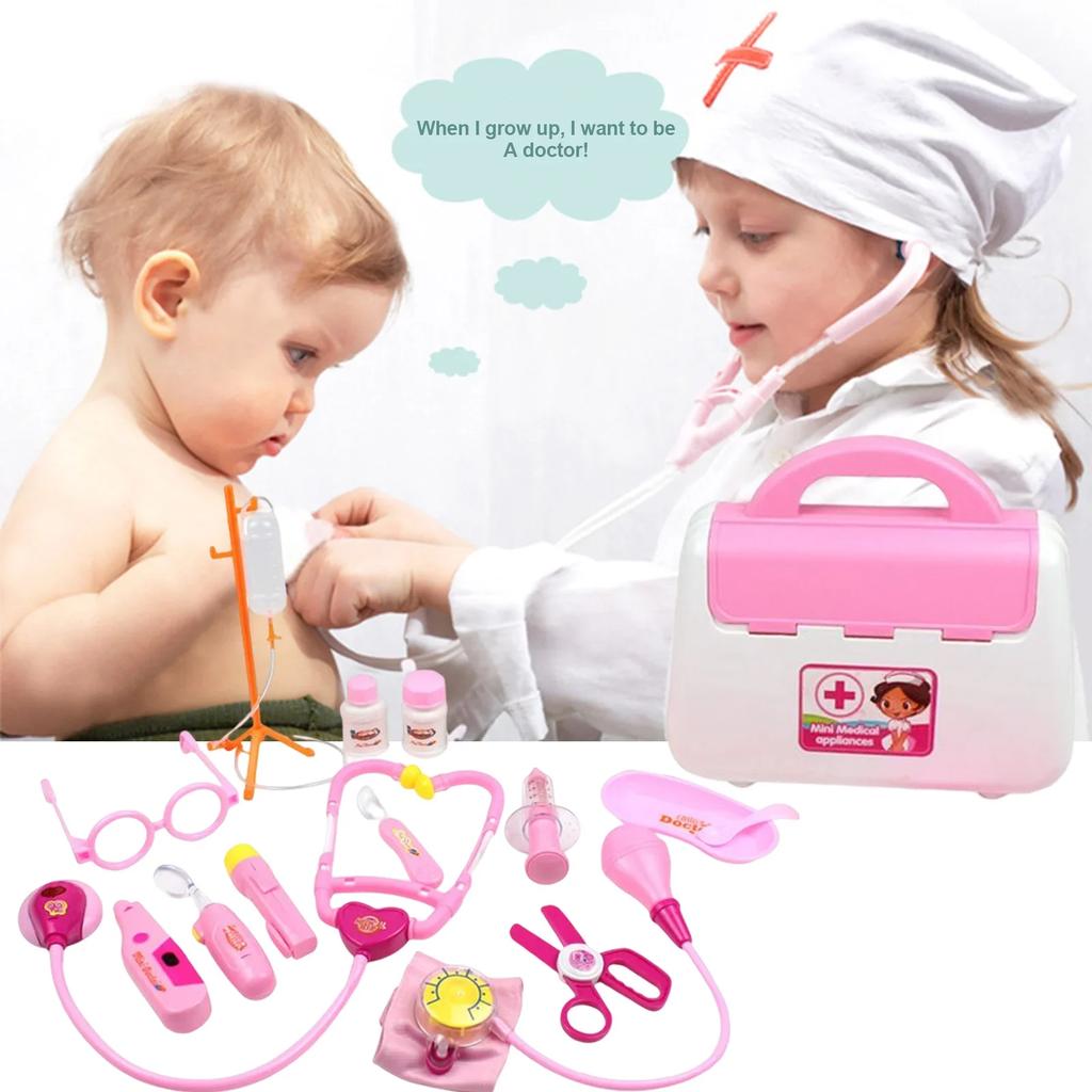 Non-Toxic 18Pcs/Set Interaction Doctor Toys Doctor Box Toys Accessories Sound Light Effect Interactive Develop Intelligence Parent-Child