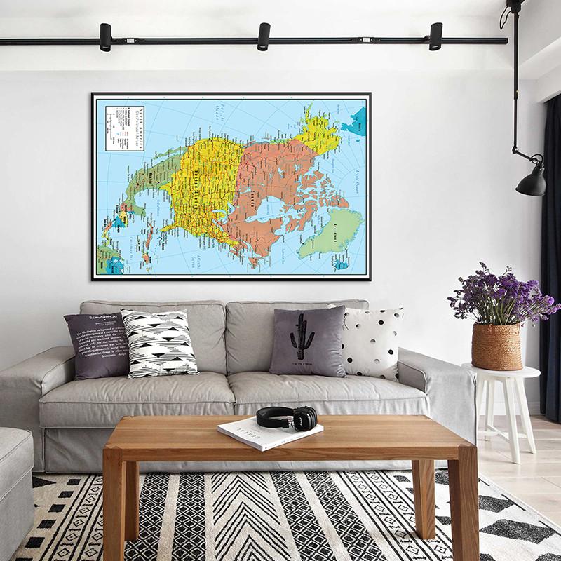 The North America Political Map Painting Home Decor Poster Wall Art Picture,Geographical Tools,Tourism/education Tools