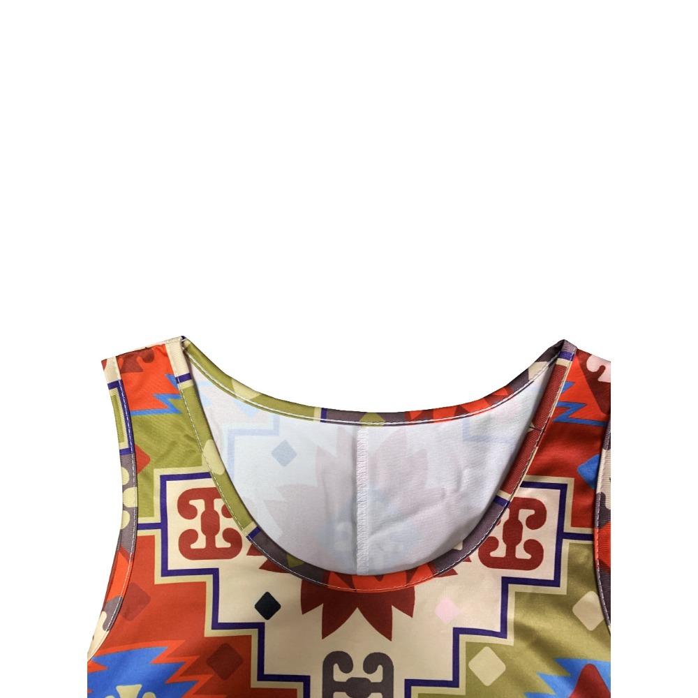 Short Dress for Women Plus Size Colorful Bright Triangle Geometric Dress