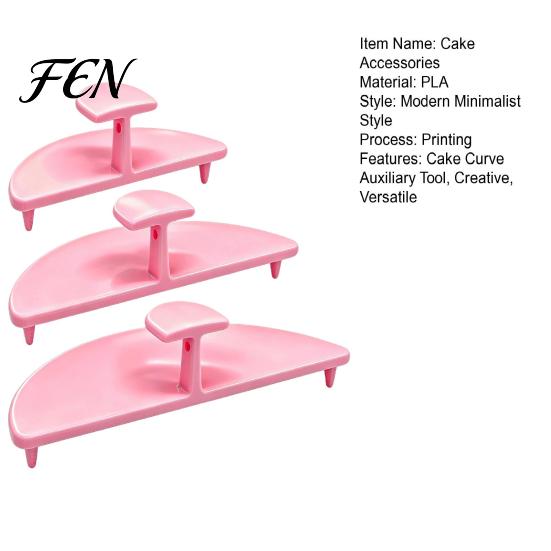 Safe PLA Cake Ornaments 3PCS Curve Auxiliary Tools, Lightweight Support Birthday Party Decor Stakes, Decorating Ruffle Stencils for Kitchen