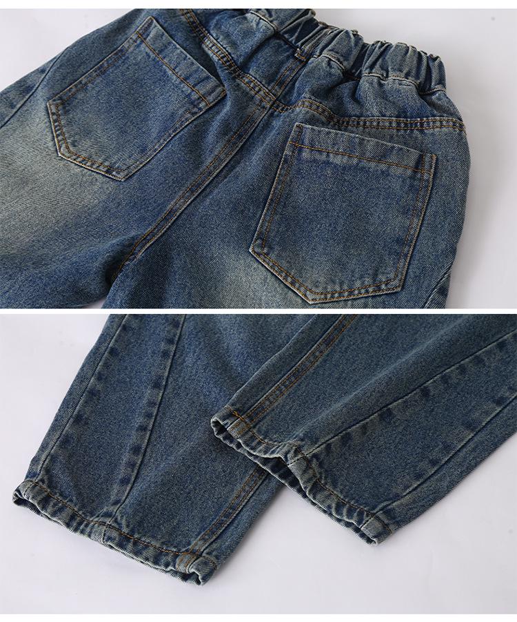 Dżinsy Scimitar z szerokimi nogawkami dla dziewcząt na wiosnę/jesień 2025 - Modny i wszechstronny denim dla dzieci