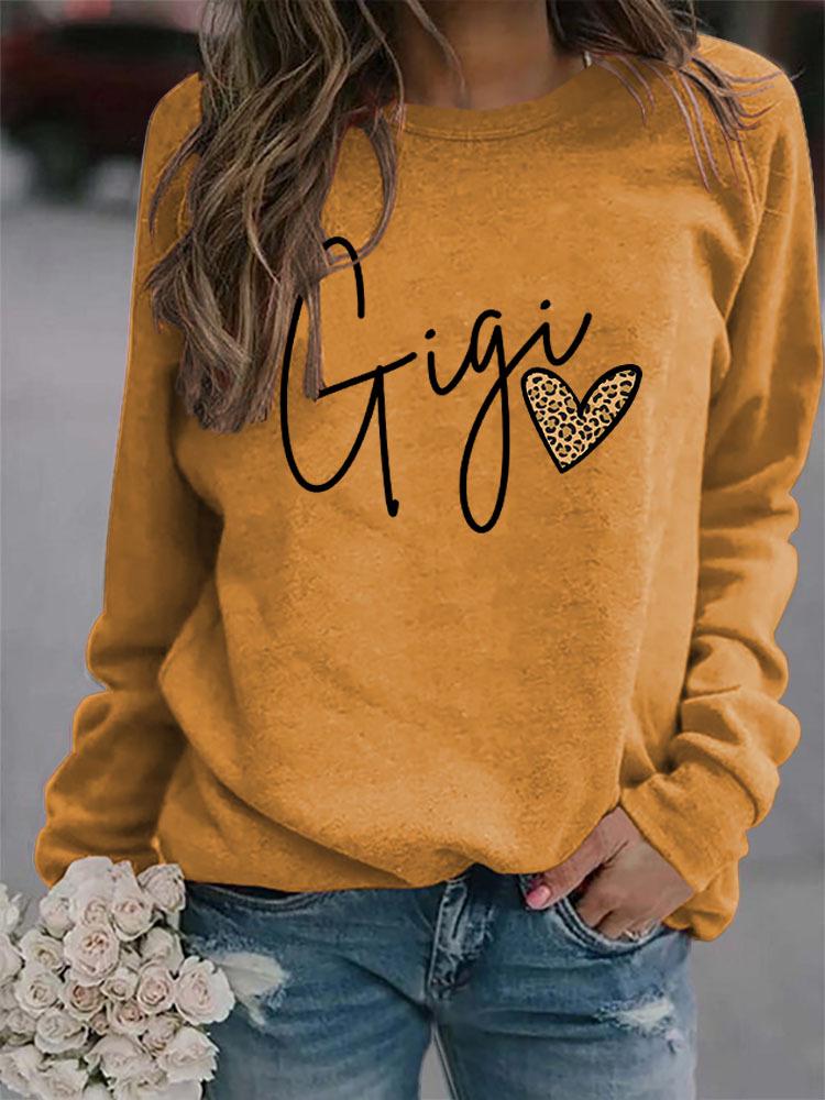 In Stock Women's Round Neck Fashionable Letter Print Hoodie - Loose Fit, Long Sleeve, European & American Style.