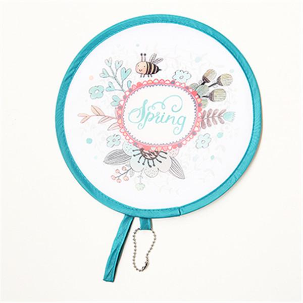 Mini Cartoon Folding Fan: Japanese Round Handheld Portable Fan for Students