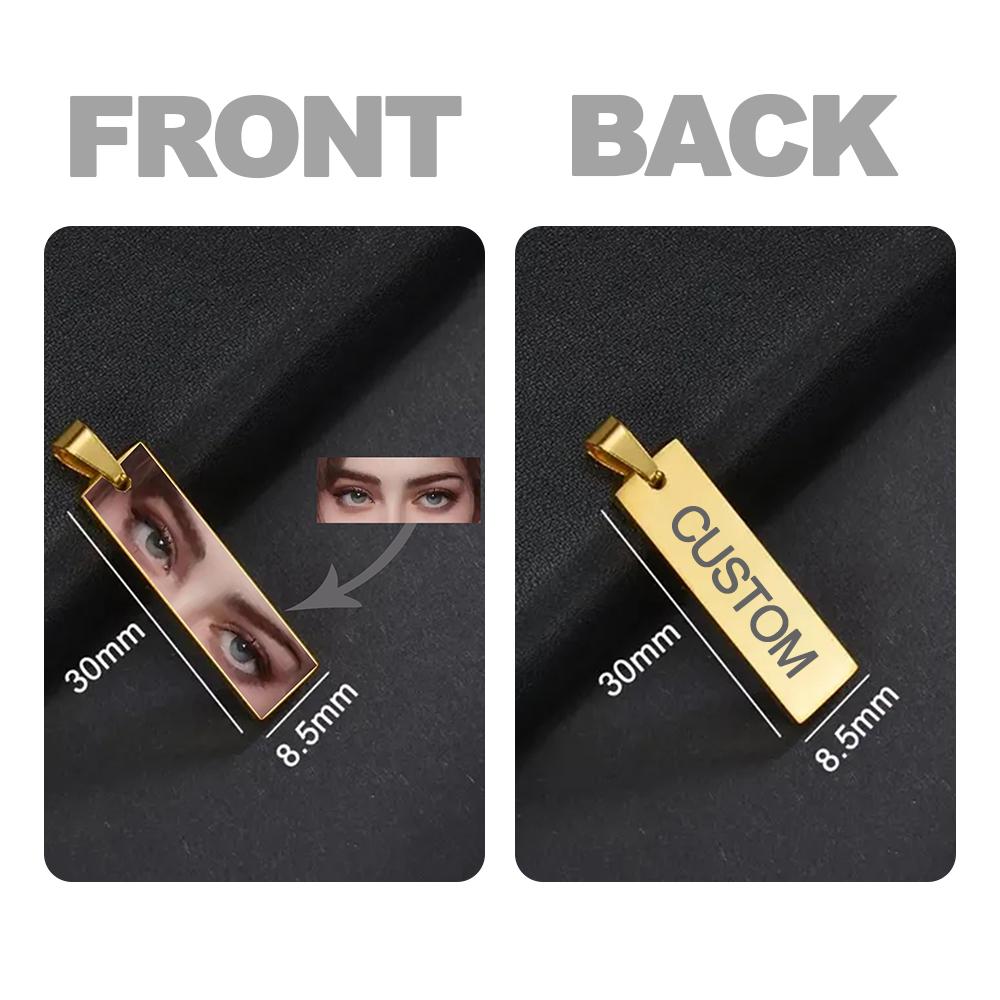 Lemegeton Custom Eye Neckalce Single Sided Photo Pendant Colorful Memorial Personalized Jewelry Women Men Picture DIY Trend Gift