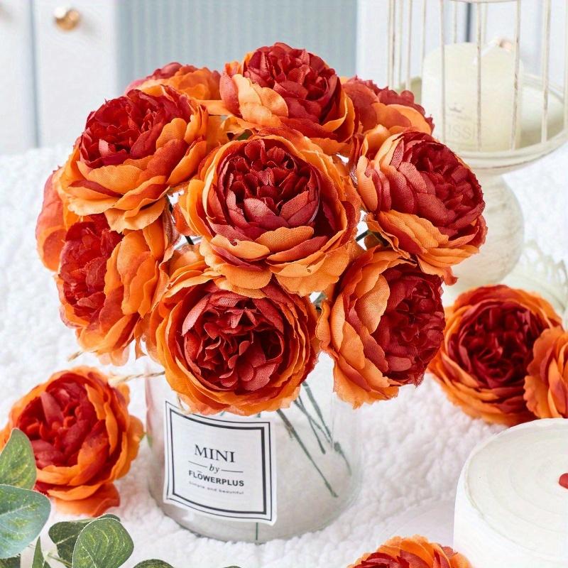 

Искусственные пионы, имитация головок пионов со стеблями для украшения свадебной вечеринки, украшения торта и домашнего стола в гостиной. 1pc