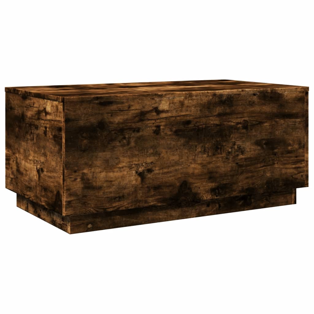  Masuta de cafea LED, stejar afumat, 90x50x40 cm