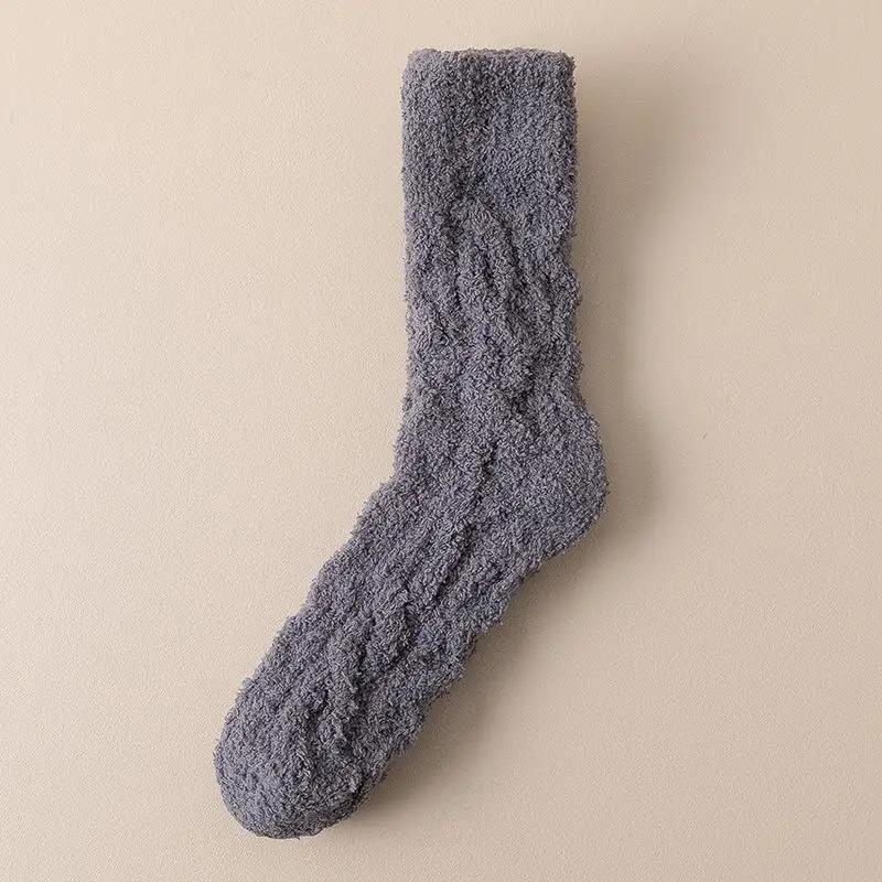 Șosete de dormit pentru podea acasă, toamnă iarnă, șosete pentru femei, îngroșate, termice, din lână corali, șosete din catifea, bărbați, super calde, pufoase, ciorapi simple