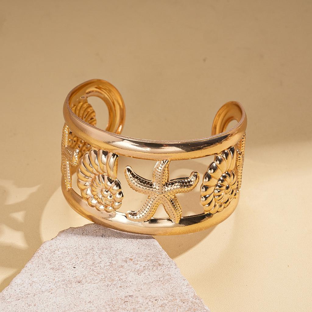 Shell Conch Turtle Starfish Coconut Open Bracelet Metal Vacation Wind Niche Premium Jewelry