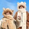 Fashion Elk Antlers Plush Hat Scarf Gloves Women's Winter Ear Protector Thickened Ear Muffs and Neck Warmer Hat Cycling Ski Cap Wind Proof