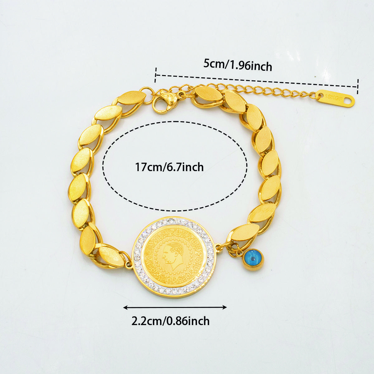

2025 New Luxury Gold Color Charm Bracelet - Stainless Steel Jewelry for Women, Hypoallergenic Gift & Party Accessories