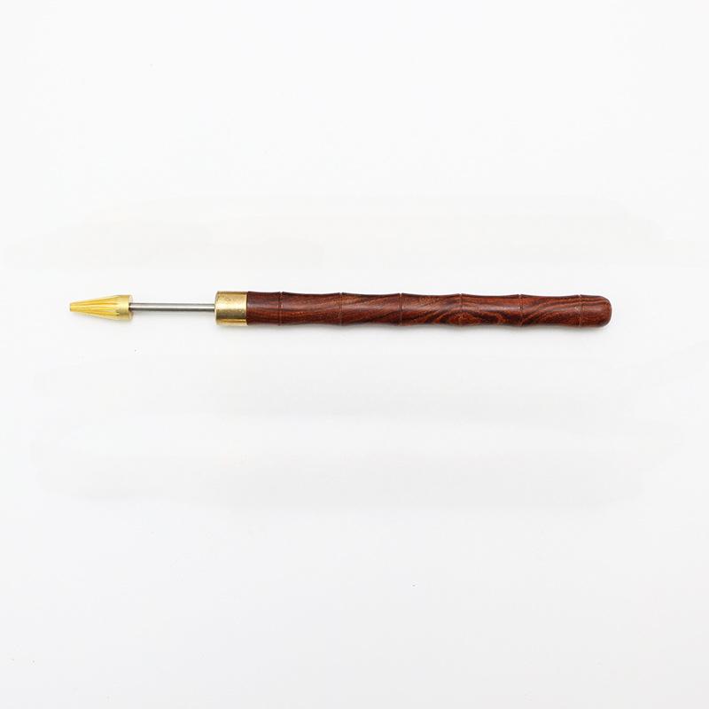 

DIY Leather Edge Treatment Roller Pen Sandalwood Brass Head Edge Oil Pen Color Leather Edge Craft Tools