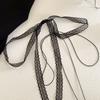 Sweet Lace Clavicle Scarf Thin Mesh Clavicle Chain Fashion Ribbon Choker Necklace  Wedding Party