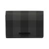 Check Pattern Logo Detail Double-Fold Cotton Wallet for Men Charcoal Gray