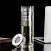 Portable Double-Wall Glass Tea Infuser Bottle with Crystal Lid