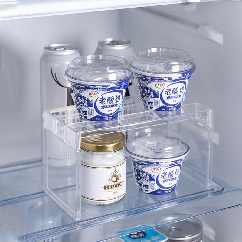 Półka do przechowywania w lodówce, półka oddzielająca warstwy lodówki, PS, wielofunkcyjna, przezroczysta, organizer na biurko do lodówki, oszczędzająca miejsce