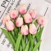 10Pcs Artificial Flower Realistic Touch Tulip Scrapbooking Vase Home Decor Wedding Garden Arch Garland  Mother's Day Bouquet DIY