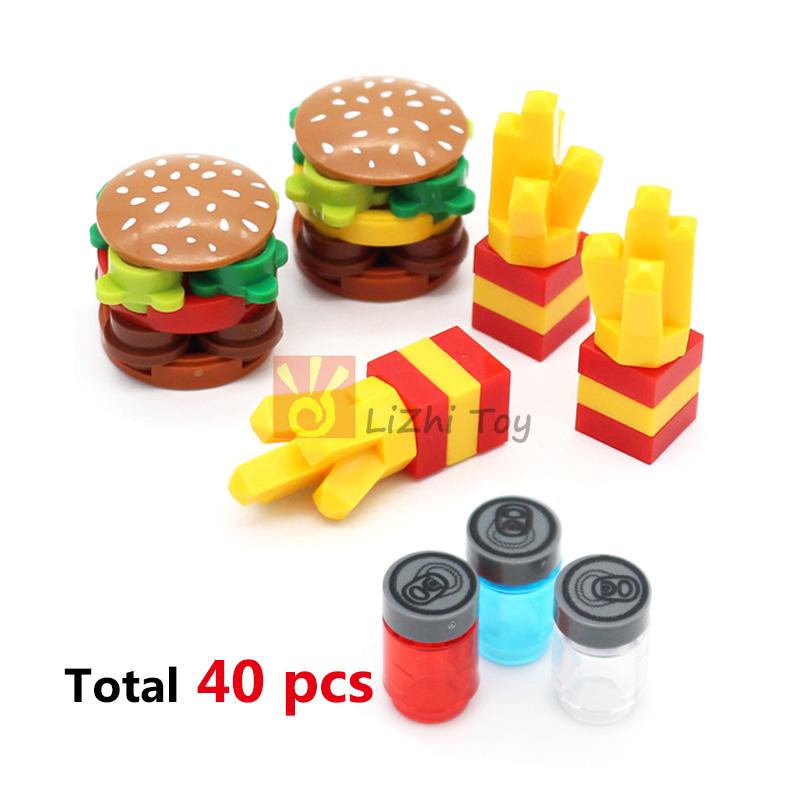 

MOC Городские уличные фигурки Вид Печать Еда Десерт Традиционная китайская кухня Строительные блоки Монитор Глаза Кирпичики Напечатанные игрушки