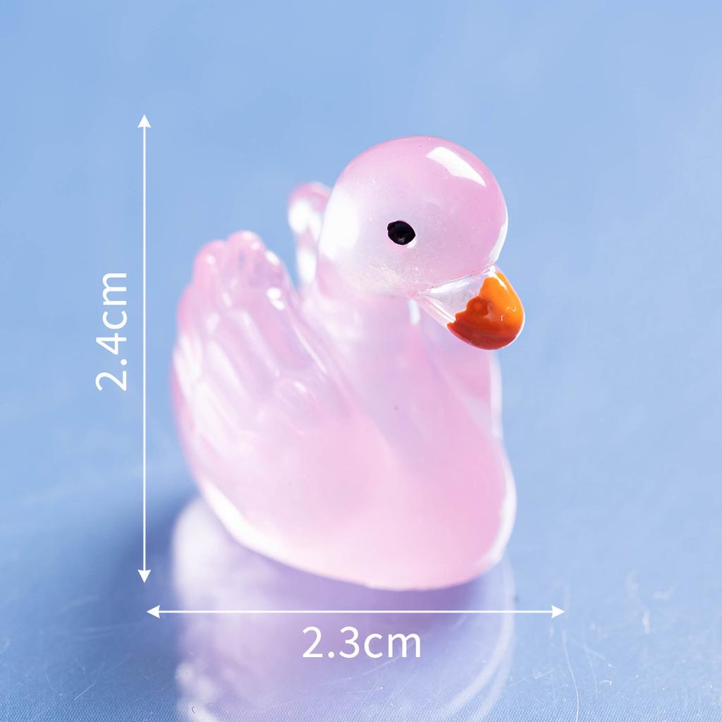 Micro Landscape Cartoon Cute Glow-in-the-dark Color Swan Animal Resin Decoration Diy Decorative Accessories Desktop Decoration